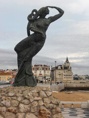 Seebad und Fischerort Cascais bei Lissabon; Uferpromenade mit Palacio Seixas
