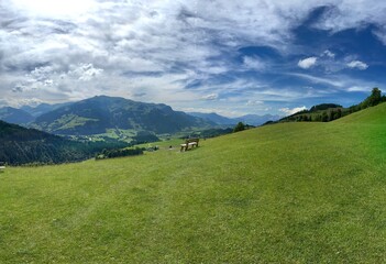 Austrian Alps in summer - panorama, waterfalls