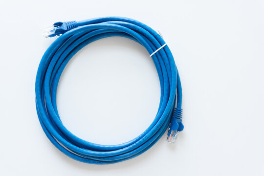 cat-6 ethernet cable on white