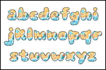 Handcrafted Hello Summer letters color creative art typographic design