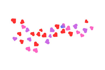 falling valentine hearts on transparent background
