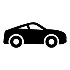 Car icon. Automobile flat black symbol on white background. Vector illustration.