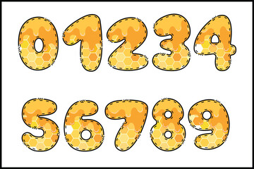 Handcrafted Melted number color creative art typographic design