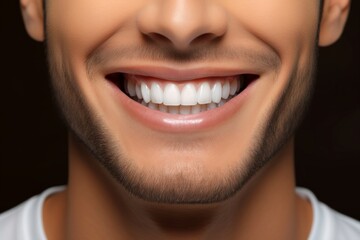 Fototapeta premium Man's Smile Showing Healthy Teeth