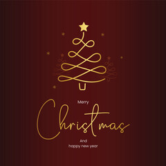 christmas greeting card with tree