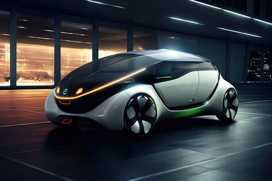 Modern electric car in the city at night, 3D rendering, Futuristic sports car in night neon city lights environment, super car on a night track with colorful lights and trails. - Powered by Adobe