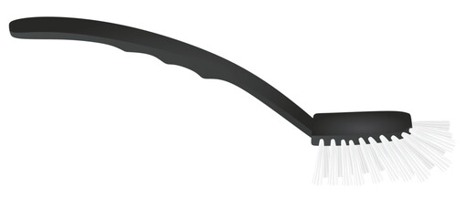 Black dishwashing brush. vector illustration