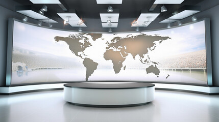 Informed Perspectives: Contemporary News Studio with Global Flair
