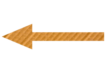 Brown cardboard arrow transparent background PNG