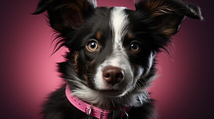 Fototapeta premium Promote puppy adoption with a heartwarming studio photo of a joyful, cute puppy against a vibrant, clean-colored backdrop.