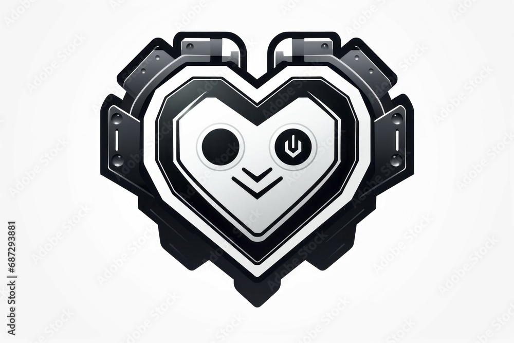 Fototapete computer with heart shaped cpu chip. light background with selective focus and copy space