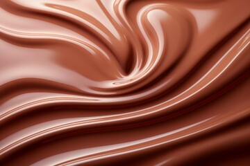 Abstract backdrop of melted milk chocolate. Background with selective focus and copy space