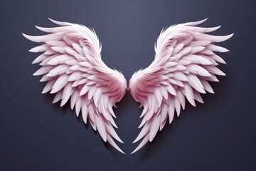 Wings of Cupid. Dark background with selective focus and copy space