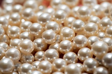 White pearls background, elegant and luxurious, reflecting light with their natural luster, vintage and romantic for weddings, anniversaries, occasions timeless symbol of sophistication and femininity