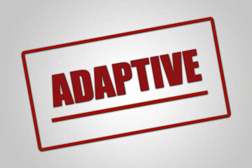 Adaptive. A red stamp illustration isolated on light grey background. - obrazy, fototapety, plakaty