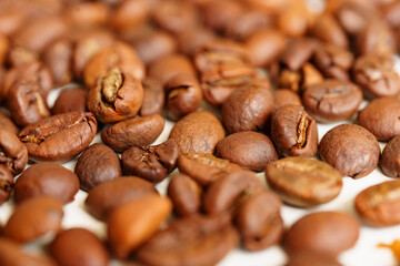 Roasted coffee beans. background. 