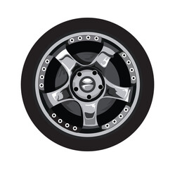 Fototapeta premium car rim wheel vector isolated on white