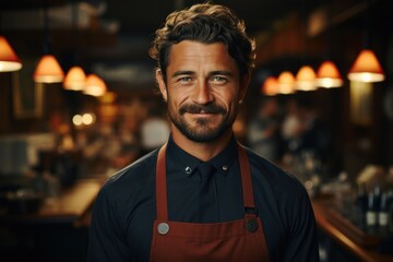 Fototapeta premium portrait of barista staff at the coffee shop