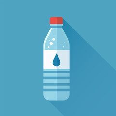Bottle of water icon. Vector illustration on blue background