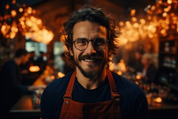 Fototapeta premium portrait of barista staff at the coffee shop