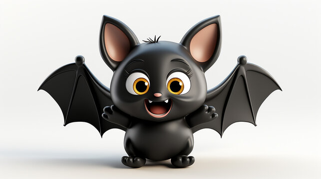 3d rendered photo of bat cartoonish character made with generative AI