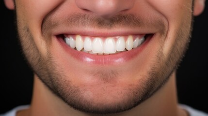 Closeup perfect smile with white beauty healthy teeth wallpaper background