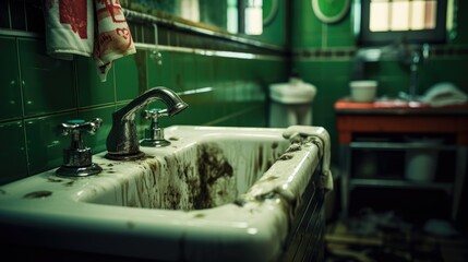 Dirty sink tap faucet bathroom wallpaper background
