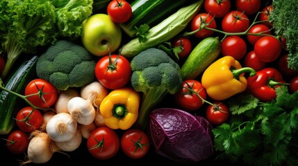Vegetable food market organic wallpaper background - obrazy, fototapety, plakaty