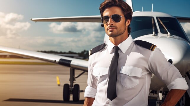 Man professional pilot airport officer wallpaper background