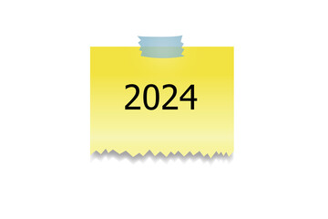 2024, yellow sticky note