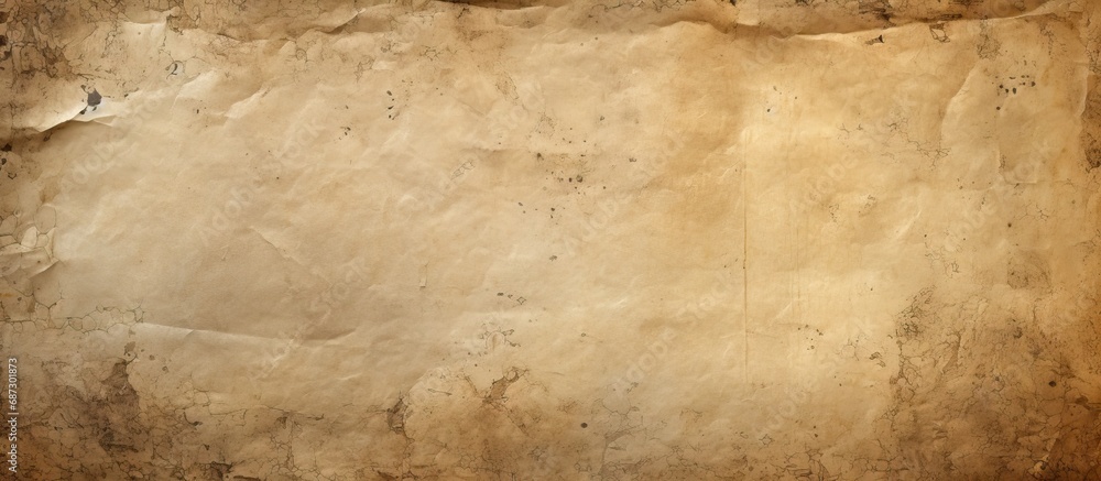 Fototapete aged paper texture with ancient parchment background copy space image place for adding text or desig