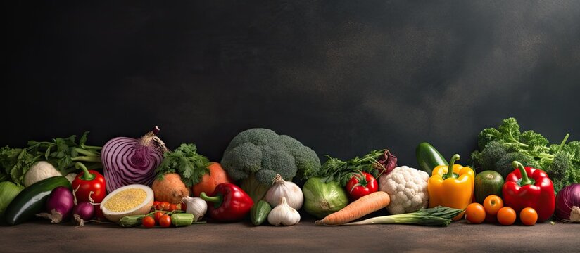 Assorted fresh organic vegetable composition Copy space image Place for adding text or design