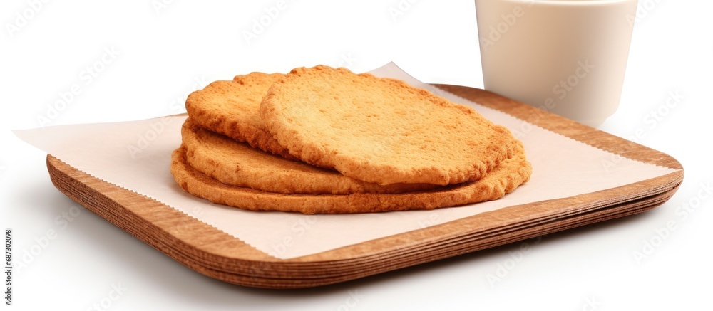 Aufkleber bakery paper on white background food advertisement design with empty space copy space image place f