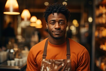 Obraz premium portrait of barista staff at the coffee shop