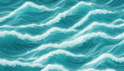 Background of the sea, close-up, turquoise color, in a fabulous style.