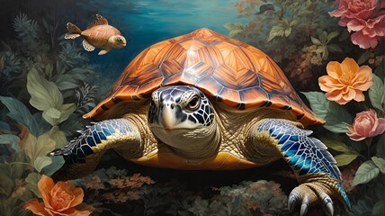 turtle in the sea