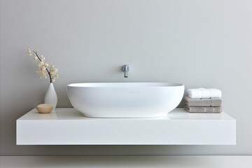 Sleek White Square Vessel Sink with Chrome Faucet for Stylish and Minimalist Modern Bathroom Design