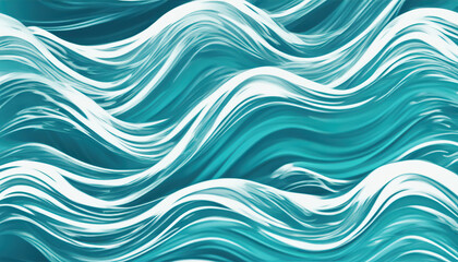 Background of the sea, close-up, turquoise color, in a fabulous style.