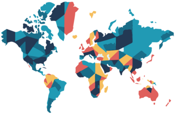 map of the world in colors