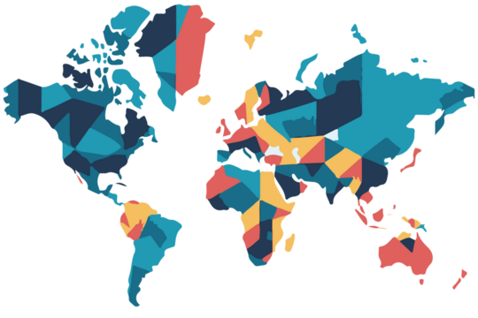 map of the world in colors