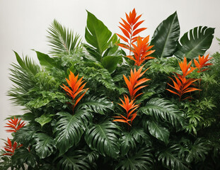 fern leaves and flowers