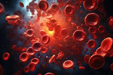 Red blood cells, macro photography
