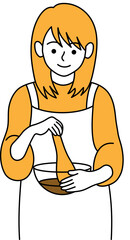 バレンタインデーのチョコを手作りする女性