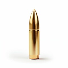 Golden Bullet Cartridge Isolated on White. Generative ai