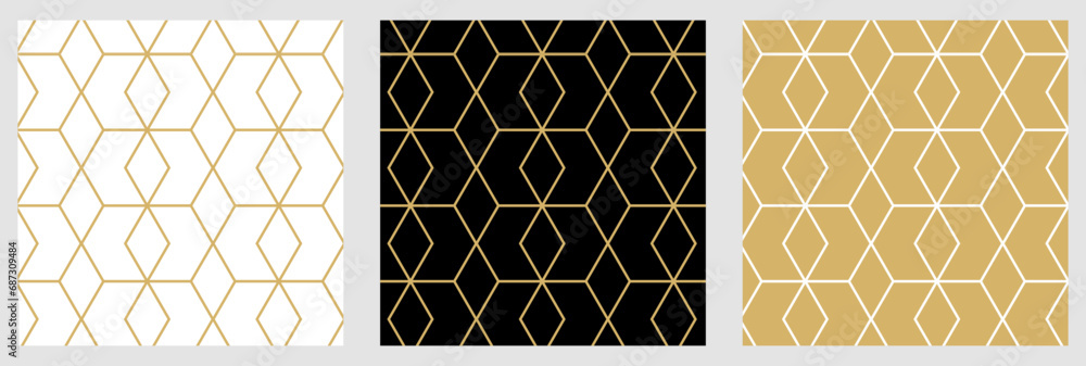 Aufkleber Christmas pattern seamless star and gold line abstract geometric background luxury color vector. 
