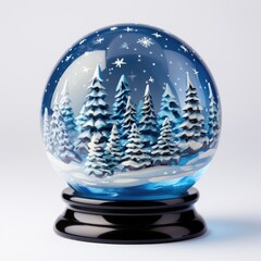 Snow globe toy gift for Christmas and New Year. Happy time of gifts and holidays in 2024. Celebrating holidays with family, family evening