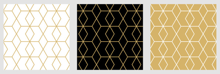 Christmas pattern seamless star and gold line abstract geometric background luxury color vector. 