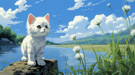 cute, adorable kitten in a portrait