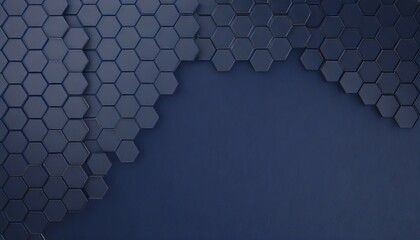 hexagonal dark blue navy background texture placeholder 3d illustration 3d rendering backdrop - obrazy, fototapety, plakaty