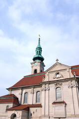 Fototapeta na wymiar catholic church nave and bell tower in saint paul minnesota